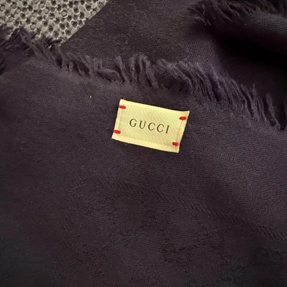 Gucci Deep Blue GG wool shawl